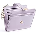 POIUGOYA Slim Wallet for Women,RFID Blocking Bifold Credit Card Holder with Zipper Coin Pocket,ID Window,Keychain