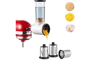 Slicer Shredder Attachment for KitchenAid Stand Mixer, Cheese Grater Attachment for KitchenAid Stand Mixer, Food Processor with 3 Blades by HOZODO