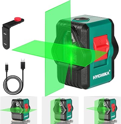 HYCHIKA Green Laser Level 45M Self Leveling Horizontal Vertical Cross USB