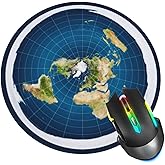 Flat Earth Map Mouse Pad, Flat Earth Mouse Pads for Desk, Stitched Edge Mousepad with Non-Slip Rubber Base, Gaming Mouse Mat for Computer Laptop Home Office