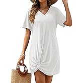 AI'MAGE Swimsuit Cover Ups for Women Short Sleeve Bathing Suit Coverup Casual Bikini Swimwear Beach Cover Up Dress S-XXL