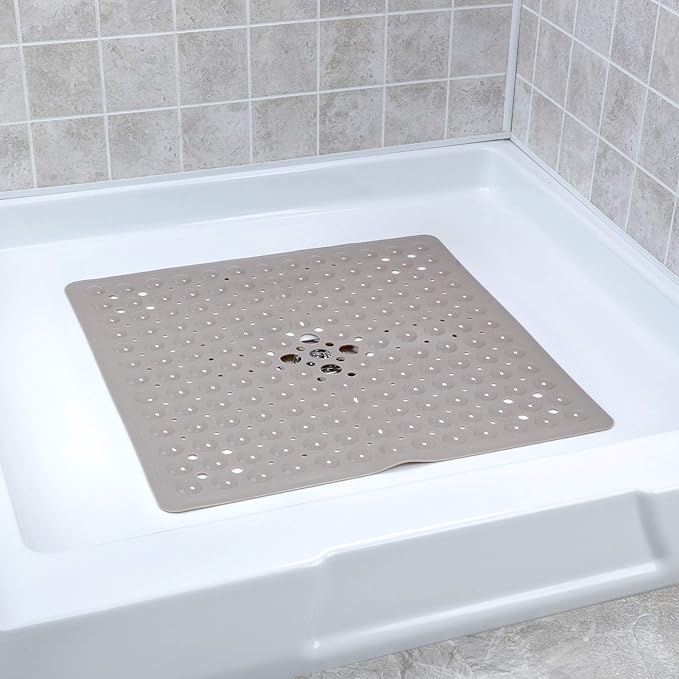 SlipX Solutions Square Shower Stall Mat (Tan, 53 cm X 53 cm) Amazon.ca