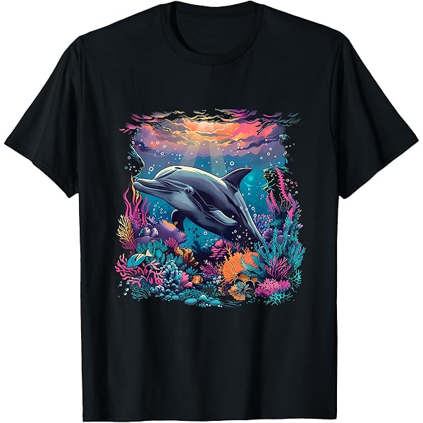 Amazon.com: Rainbow Dolphin Tropical Ocean Dolphins T-Shirt