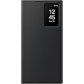 Samsung Galaxy S24 Ultra S-View Wallet Phone Case, Protective Cover with Smart Small Screen View, Finger Tap Control, Slim Design, Card Holder Pocket, US Version, EF-ZS928CBEGUS, Black