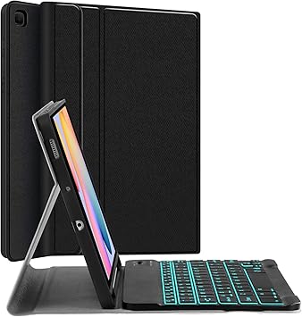 Amazon Com Backlit Keyboard Case For Samsung Galaxy Tab S6 Lite 10 4 Juqitech Smart Case With Backlit Keyboard For Galaxy Tab S6 Lite Sm P610 Sm P615 Detachable Wireless Keyboard Cover With S Pen Holder Black Computers