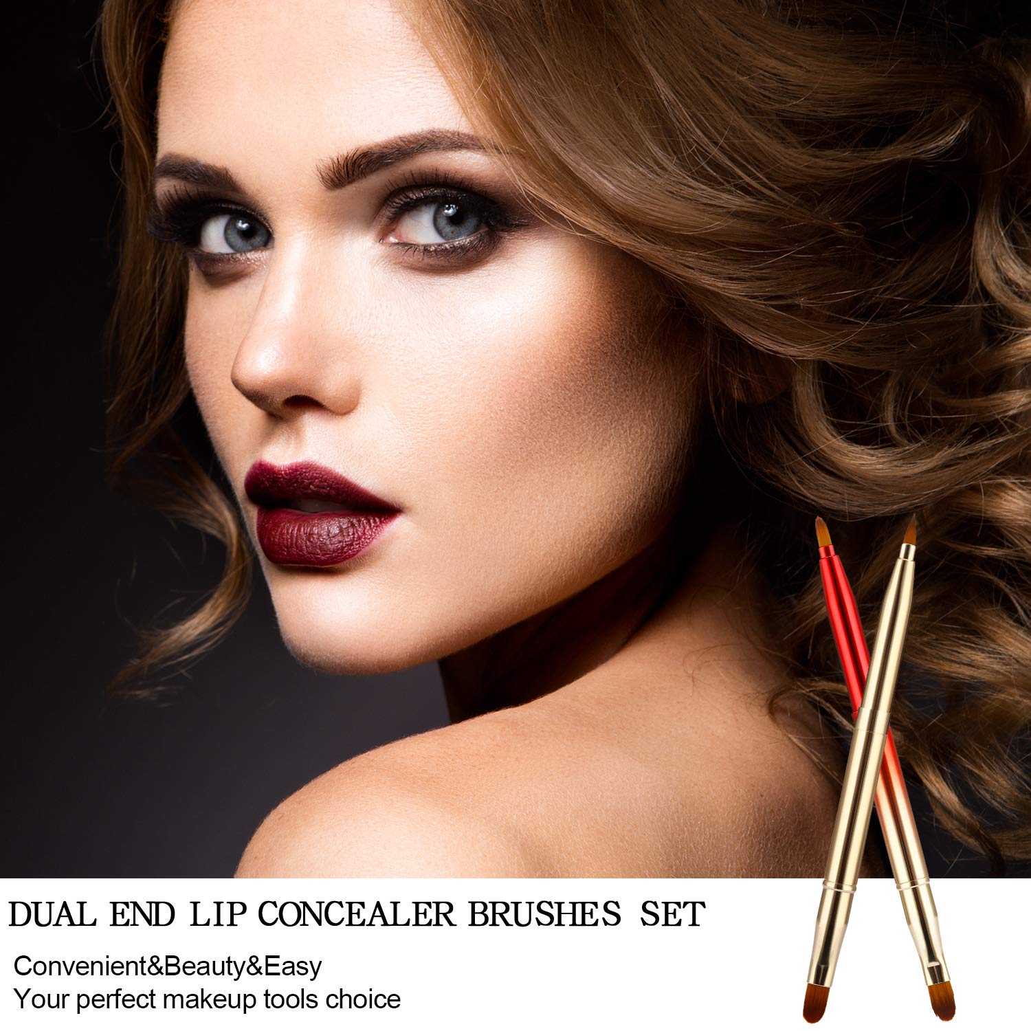 6 Pieces Retractable Lip Brush Lip Liner Brushes Dual End Lip Concealer Brush Retractable Lipstick Eyeshadow Makeup Travel Brush Tool: Beauty