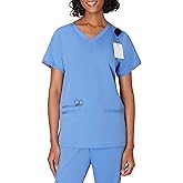Hanes Womens Hanes Women's Premium Scrubs Top with Pockets, Comfort Fit Scrubs for Women, Nurse Essentials
