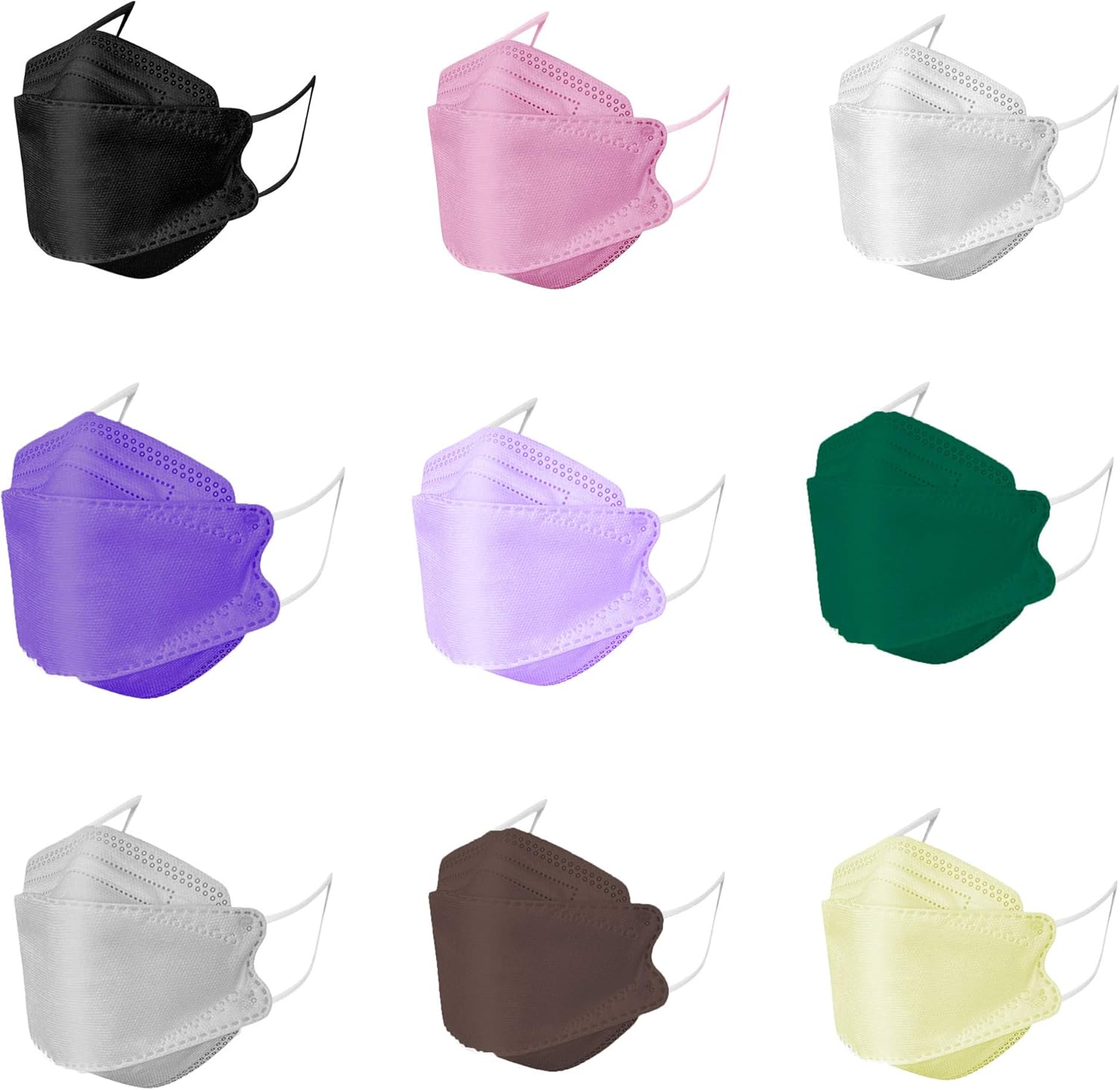 100PC Adult KF94 Face_Masks,9 Color 20PC Black 4 Layers Non