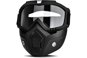 BOLLFO Airsoft Mask Protective Full Face Tactical Mask for CS Airsoft Shooting Halloween Cosplay Cycling Party,Adjustable Windproof Outdoor Anti-Fog Face Mask