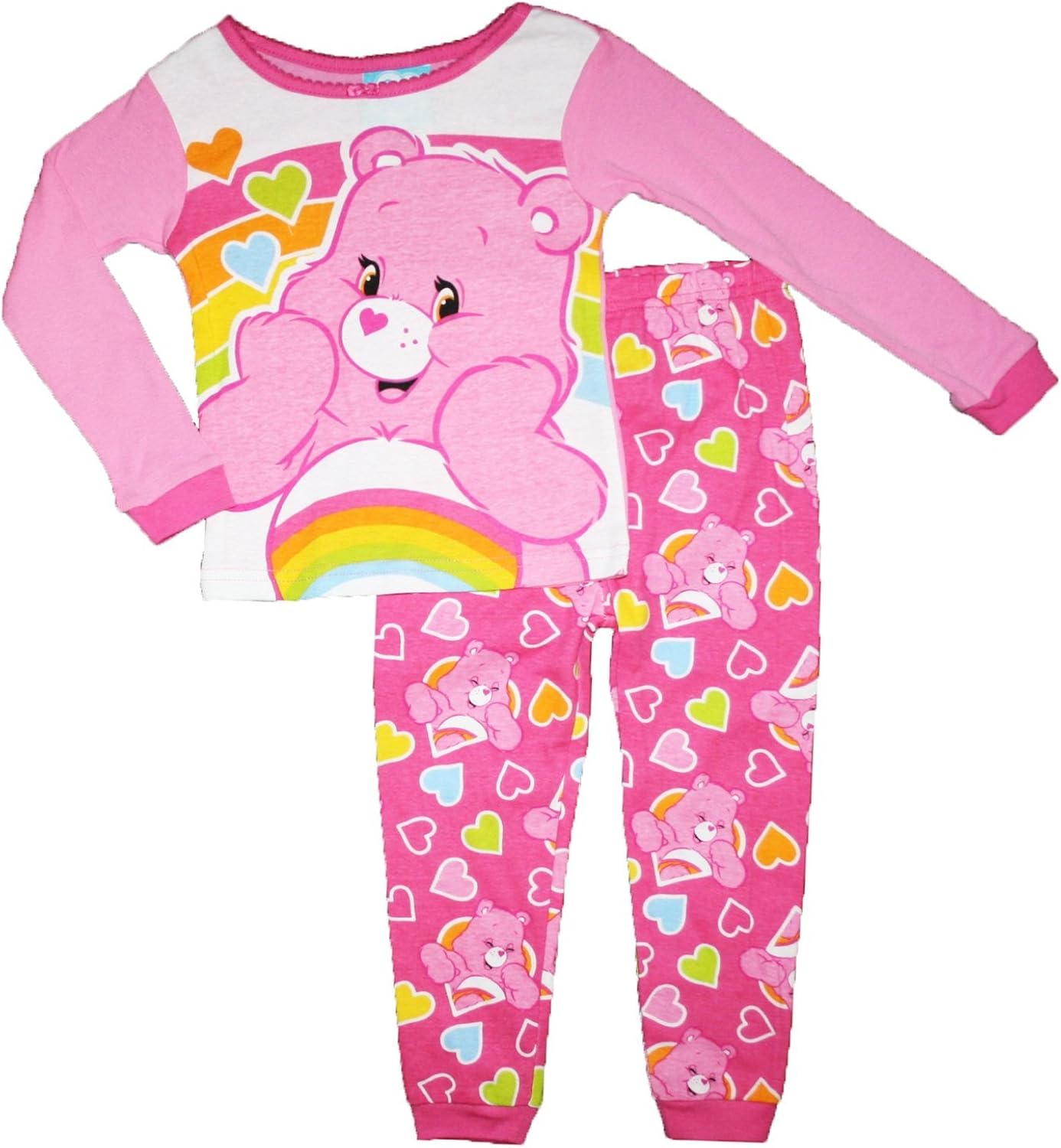 Care Bears Infant Baby Girl Pink Cheer Bear Rainbow 2 Pc