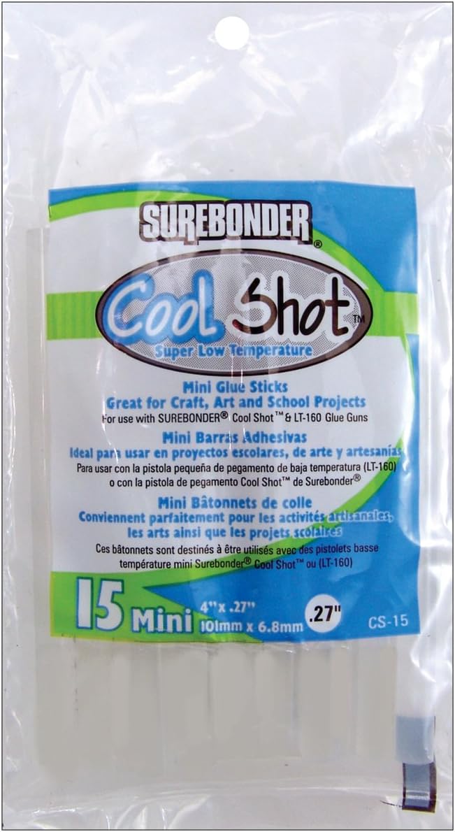 Surebonder CS15 CoolShot Low Temp Glue Sticks, 4", 15 per Pack (FPRCS15): Home Improvement
