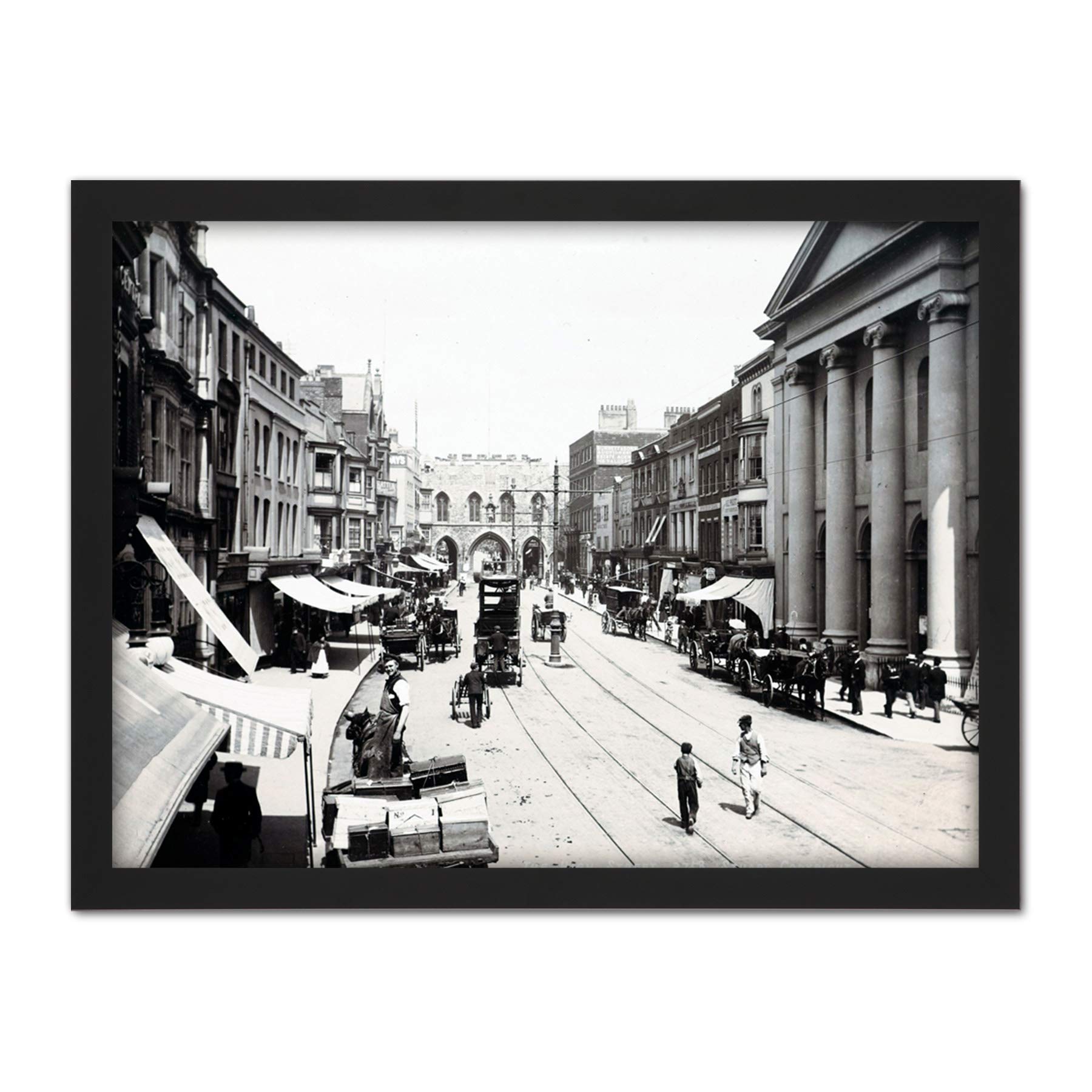 Artery8 Stuart High Street Southampton Vintage Photograph Artwork Framed Wall Art Print 18X24 Inch