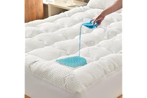 SECGO Premium 100% Waterproof Queen Mattress Topper, Breathable Mattress Pad, Rayon from Bambo Bed Protector, Deep Pocket Sheet Cover 8"-21"