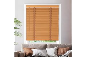 EVOZEN 2 inch Cordless Wood Blinds, Customizable Wooden Mini Blinds for Windows, Venetian Blinds for Home and Office, Light F