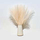Mandy's 20pcs Ivory Silk Pampas Grass Artificial Flowers 17.7" for Home Kitchen Wedding Decorations (Vase not Include)