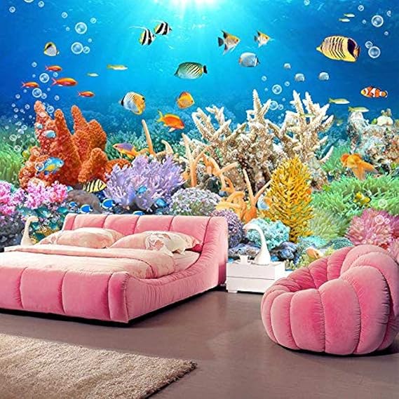 Benutzerdefinierte 3D-Wandbild Korallenriff Aquarium HD TV