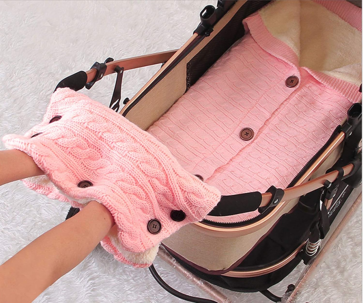 blush pram bag