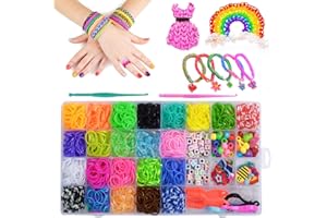 GLSY Loom Rubber Bands,Loom Bracelet Making Kit,Colored Rubber Bands Kit, Loom Set for DIY Toys,Looming Bands Kits with a Gift Case,23 Colors Birthday Gift for Girl Craft Kits, Kids Gift Kits