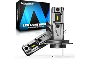 NOVSIGHT H7 LED Headlight Bulbs - 900% 60000LM Super Bright H7 Led Headlight Bulb, 6500K Cool White High Beam and Low Beam Le
