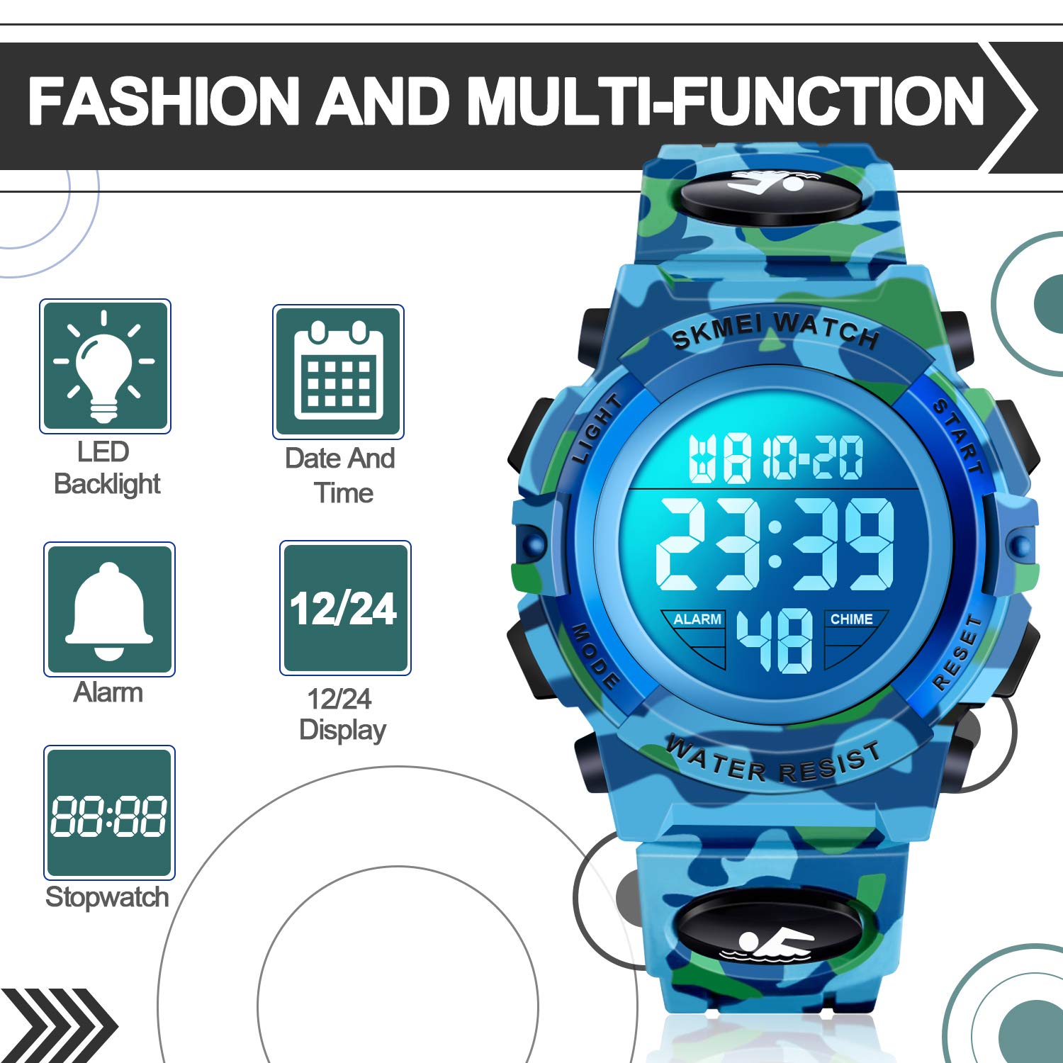 ATIMO LED 50M Waterproof Kids Digital Sport Watch - Kids Gifts