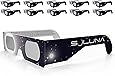Soluna Solar Eclipse Glasses - CE and ISO Certified Safe Shades for Direct Sun Viewing, (10 Pack)