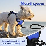 rabbitgoo Dog Harness Small No Pull Adjustable Reflective Blue XS view 6