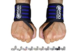 WOD Nation Wrist Wraps for Weightlifting & Strength Training – Professional Gym Straps w/Thumb Loop for Men & Women