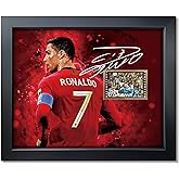 sufenvera Signed CR7 Cristiano Ronaldo Framed Photo Collage Poster 10x8 Inch,Juventus vs.Real Madrid Film Display of UEFA Champions League 2017-18 Quarterfinal,Gifts for Soccer Fan