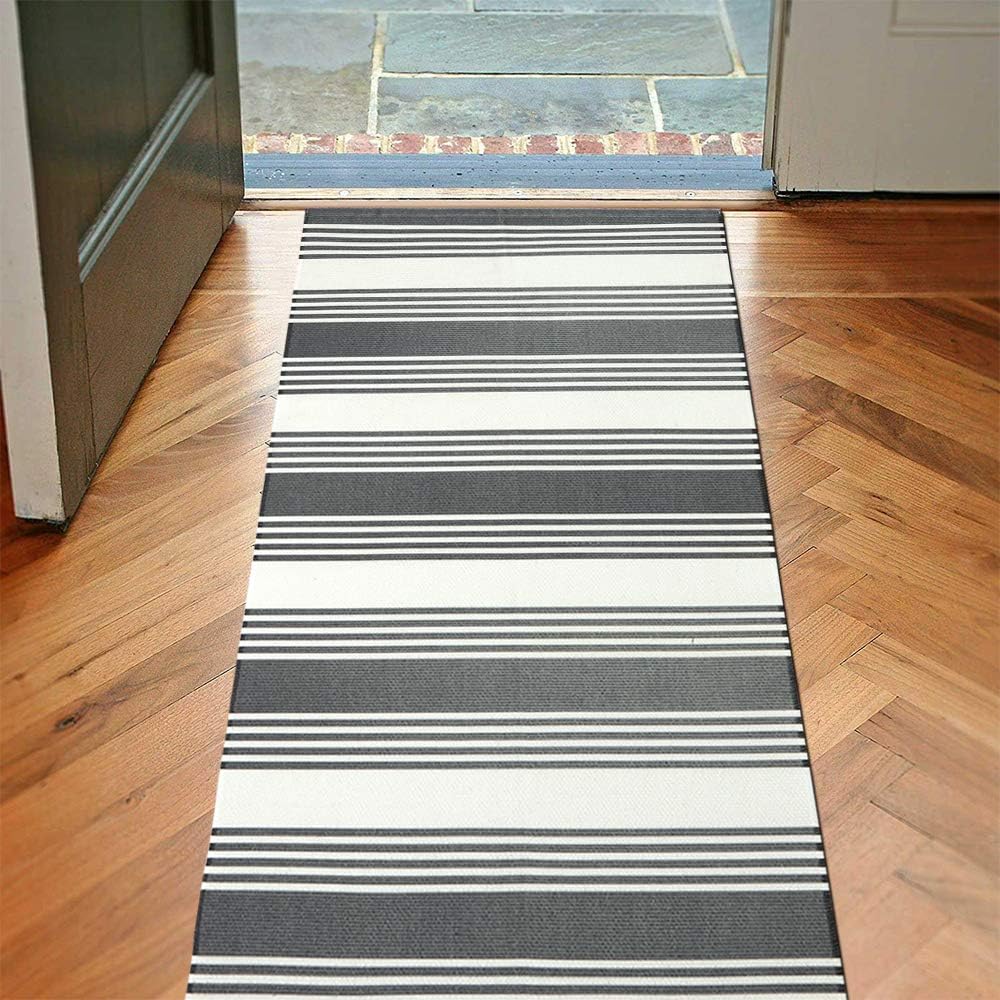 Best black white and grey striped carpet