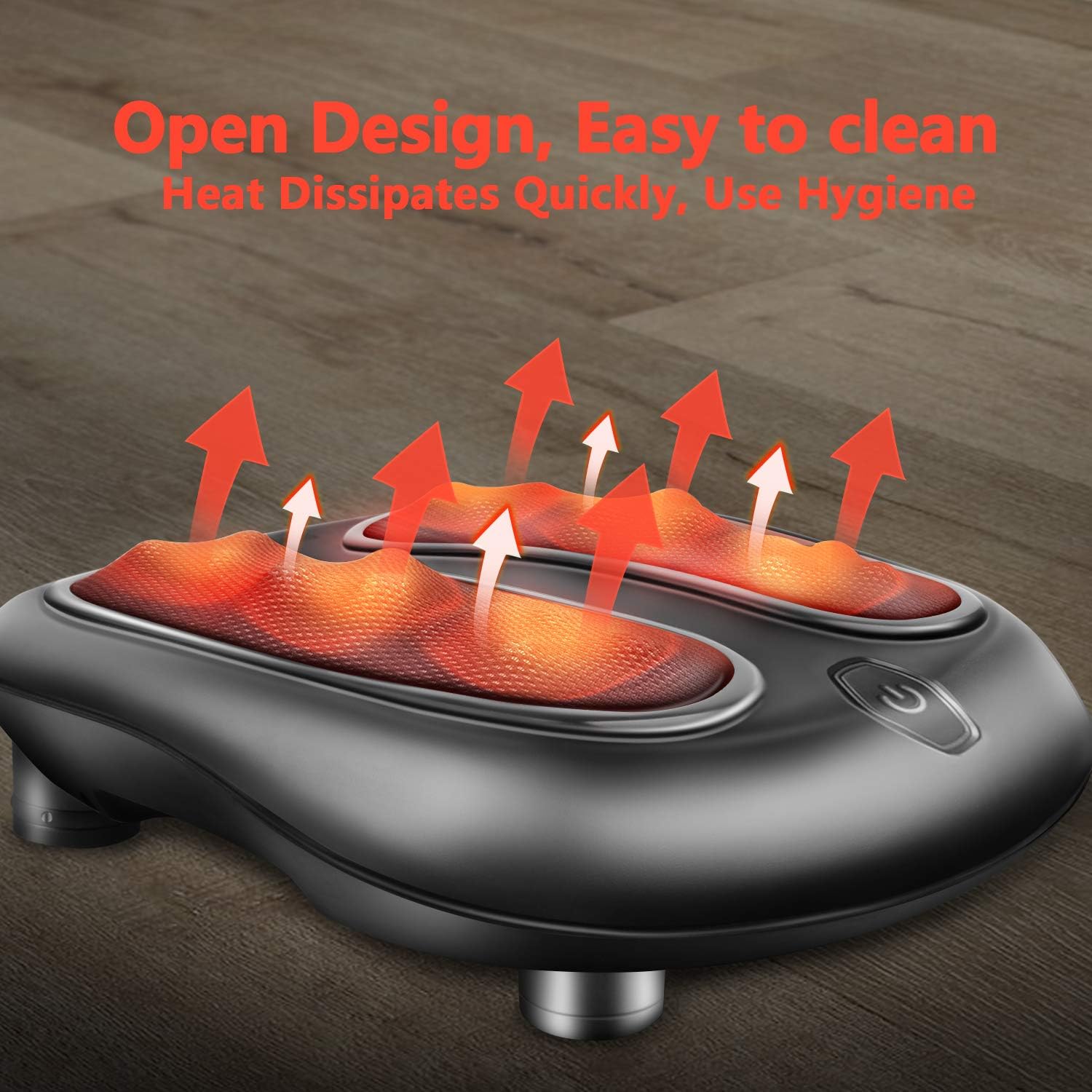 Medcursor Shiatsu Foot Massager with Built-in Soothing Heat Function, Electric Deep Kneading Foot Massage Machine for Plantar Fasciitis, Muscle Pain Relief, Home and Office Use, Black: Health & Personal Care