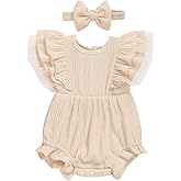 TITKKOP Ruffle Bubble Romper for Baby Girl | One-Piece Shorts Jumpsuit | Summer Outfit & Dress for Infants 0-18M