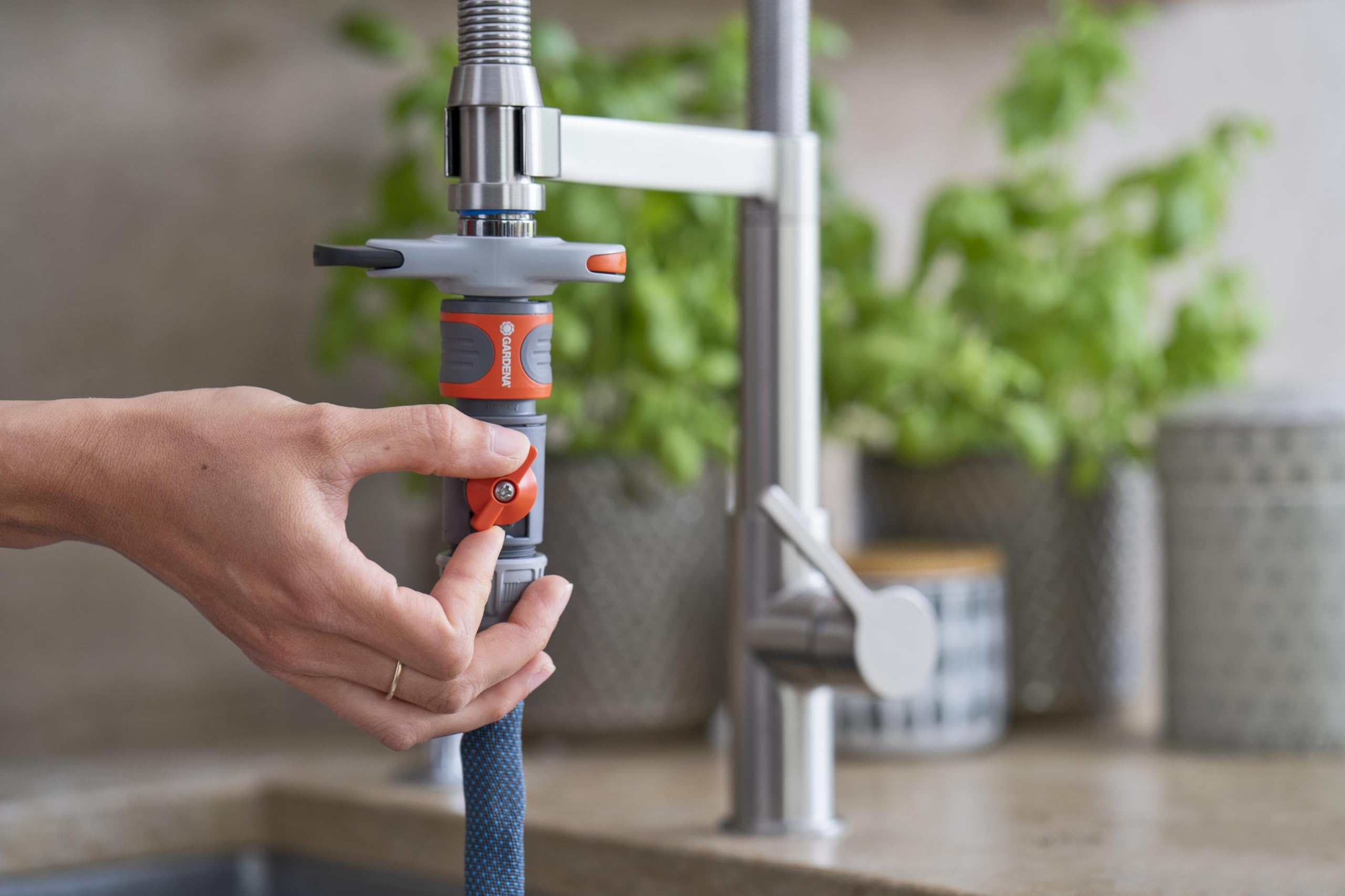 Gardena Schlauch Textilschlauch Liano Xtreme 1/2", 10 Meter Set + Indoor-Adapter 6