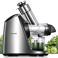 AICOOK Juicer Machines, 3in Large Feed Chute, Stainless Steel Slow Masticating 200W Easy to Clean, Ceramic Auger Makes…