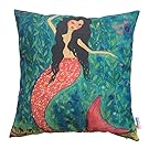 Monkeysell Retro Flowers and Butterfly Patterns Cotton Linen Decorative throw pillow covers Pillow Case Cushion Cover Body Pillowcovers 18 x 18 Inches (S053A3)