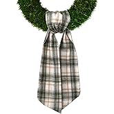 Christmas Wreath Sash for Front Door, Green White Buffalo Plaid Sash Christmas Wreath Accessories for Home Thanksgiving Winter Holiday Decorations
