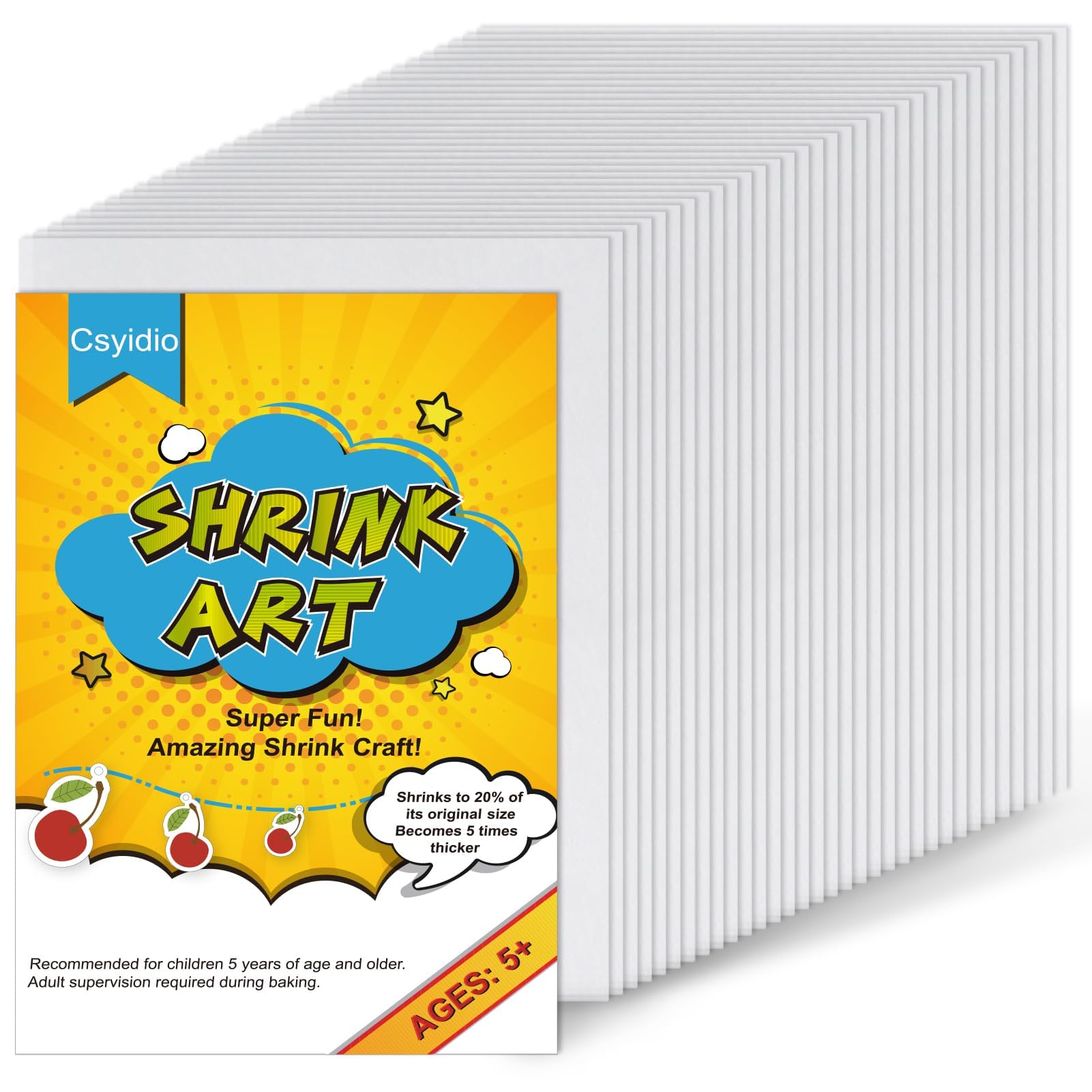 Csyidio 36 Pieces Shrink Paper Sheets Frosted Shrink Film Plastic for Mother's Day Present and Making Keychains, Earrings, and Craft Projects (8 x 5.7 inches)