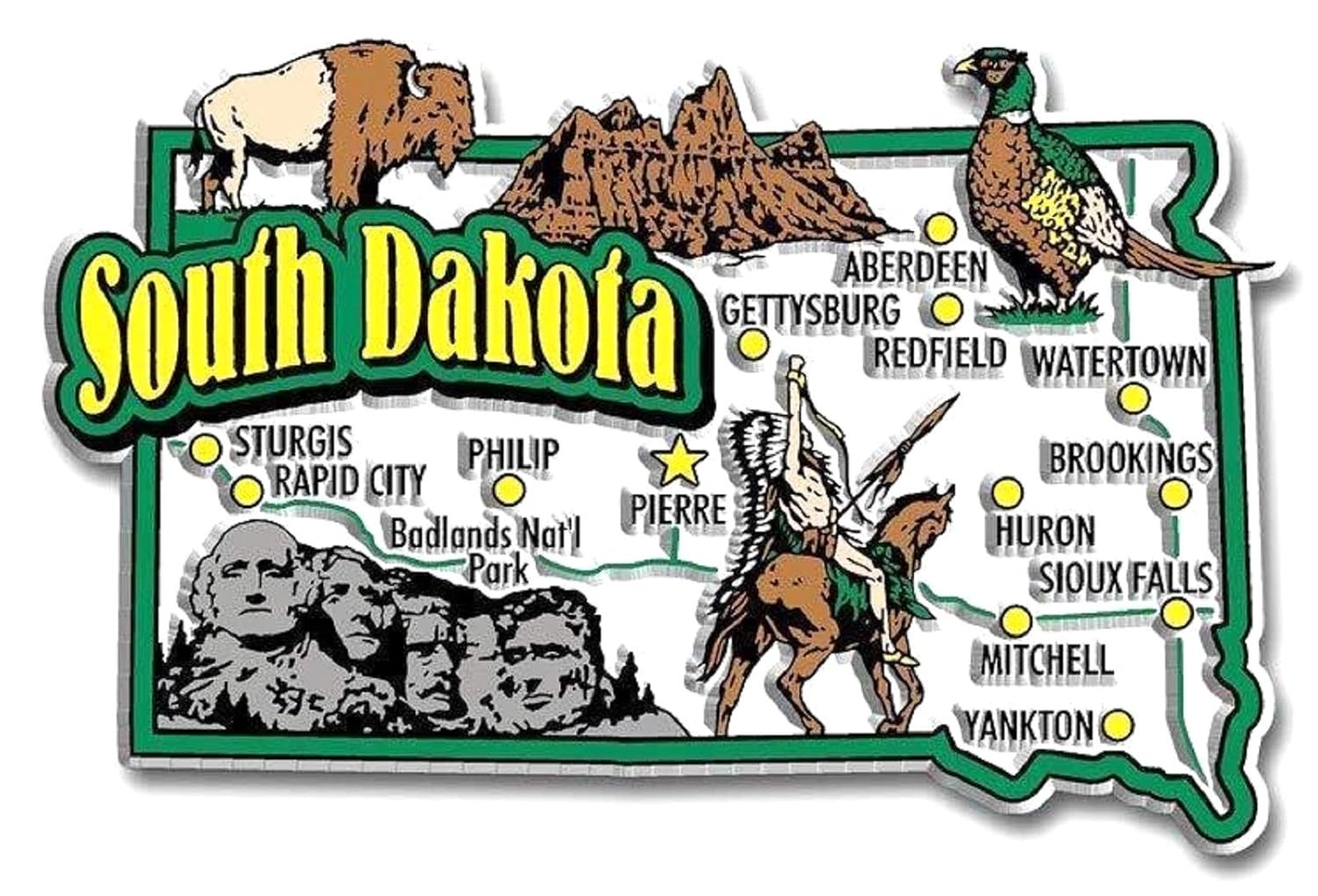 Dakota del Sur no es tóxica Estado imán para nevera mapa: Amazon ...