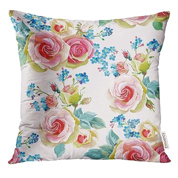 Amazon Goleeスロー枕カバー抽象花英語roses Springヴィンテージ花柄