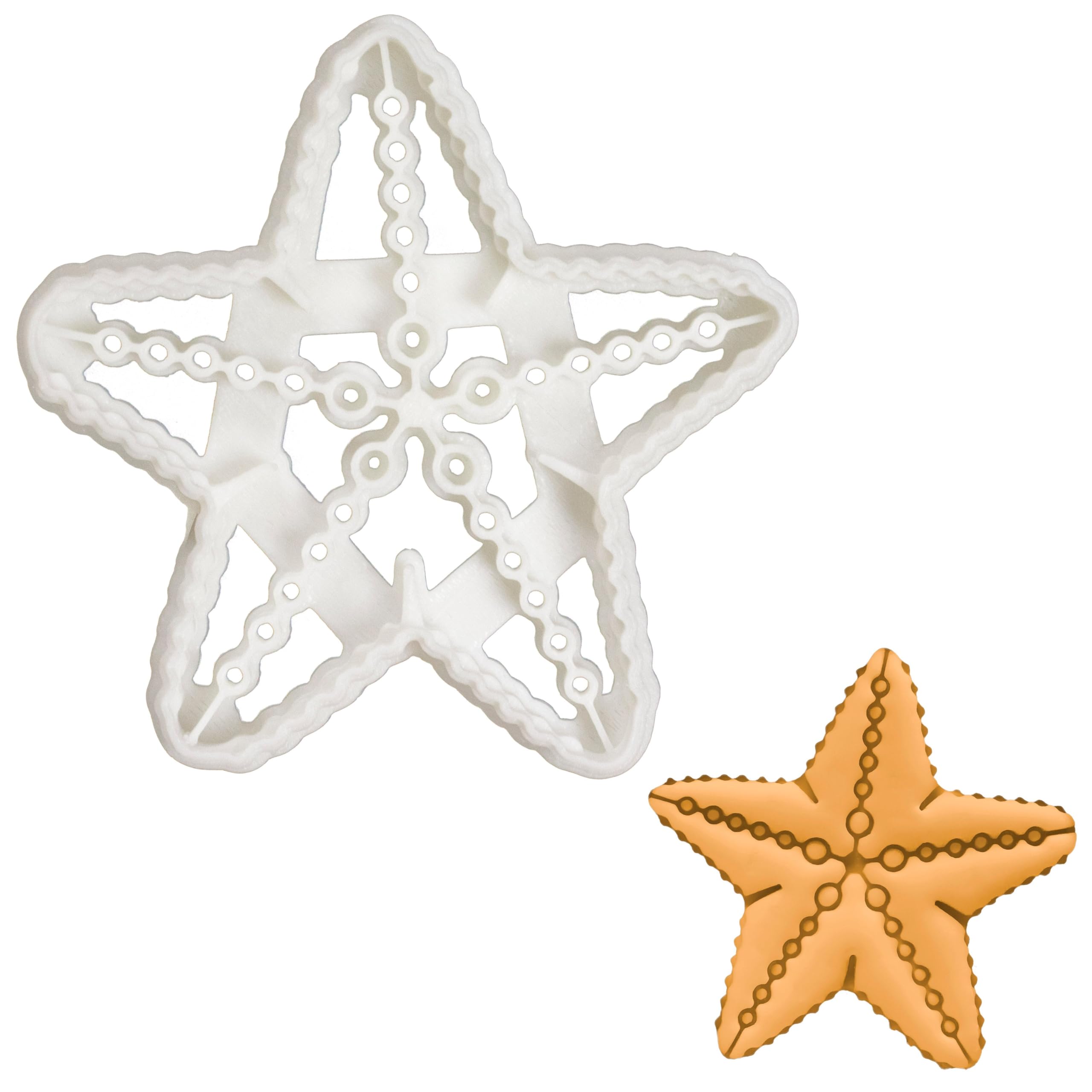 BAKERLOGY Realistic Starfish Cookie Cutter - Detailed Biscuit Cutter Design for Baking and Crafts, Ideal on Fondant, Dough, Clay