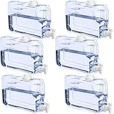Funnymoom Drink Dispenser for Fridge Refrigerator Plastic Reusable Water Dispensers Bottle with Spigot for Party Outdoors Home Office Activities(1.1 Gallon,6 Pcs)