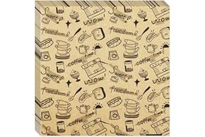 OTOPETE 200Pcs Food Paper Sheets, 10"x10" Grease Resistant Food Wrapper Paper, Coffee Theme Hamburger Sandwich Basket Liner, Tray Liner, for Home Kitchen Baking, Picnic, Party, Kraft Paper