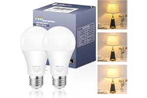 Zorykn 3 Way Light Bulbs 50 100 150 Warm White, A19 3000K, 5/10/15W Energy Saving 500 1000 1500 Lumens, E26 Base LED Bulbs Perfect for Reading, 2 Pack