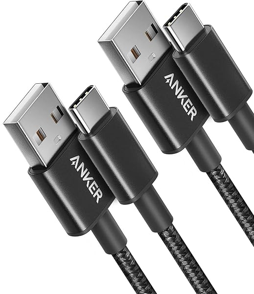 Anker USB A to USB C Cable, USB to USB C Cable (2-Pack, 3 ft, Black) | For iPhone 17 Series, Samsung Galaxy S10 / S10+, LG V3