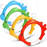 Novelty Place 4 Pcs Diving Ring Set - Throw, Dive &amp; Retrieve Toys, Underwater Swimming Pool Play Accessories - Fish Shape Dive Rings for Kids - Perfect for Swimming Training and Fun