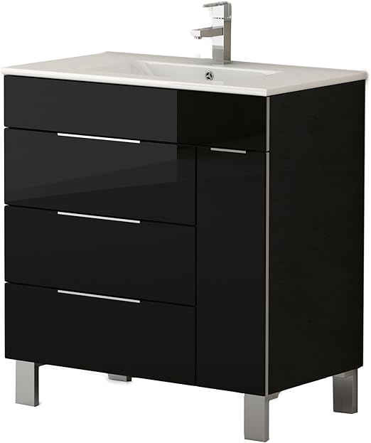 Eviva Evvn530 28bl Geminis 28 Black Modern Bathroom Vanity With
