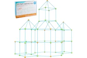 STLOVe Fort Building Kit, 132 Pieces Fort Building Set, Educational Construction Toys for Kids 4-8 Years Old Boys & Girls Indoor/Outdoors Activity, Creative for Kids