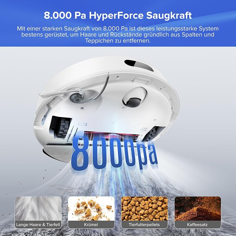 Q7 L5+ Set Saugroboter mit Wischfunktion Absaugstation, 8.000 Pa