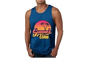 Tank Tops Men Sleeveless Shirts Sunset Palm Tree Workout Gym Athletic Muscle Casual Undershirts Summer Tank Tops Men