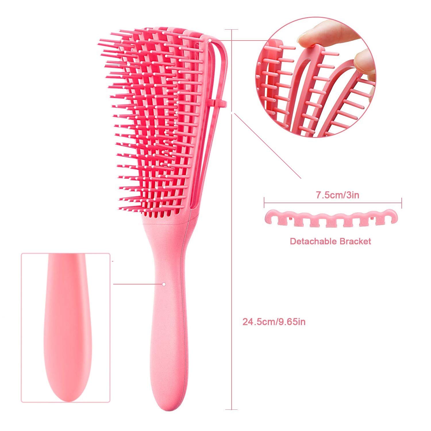 Ez Detangling Brush for Curly Hair Knots Detangler Hair Textured 3a to 4c Kinky Wavy Wet Thick Long Dry Black Natural Hair, Easy to Clean 2 Pack : Beauty