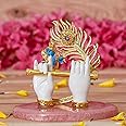ZAARIYA Lord Sri Krishna Hand Idol with Flute & Peacock Feather Statue for Indian Return Gifts, Religious Decoration & Home Decor - Resin